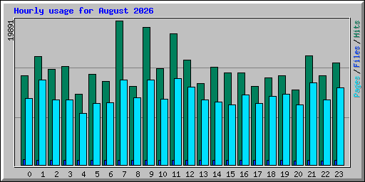 Hourly usage for August 2026